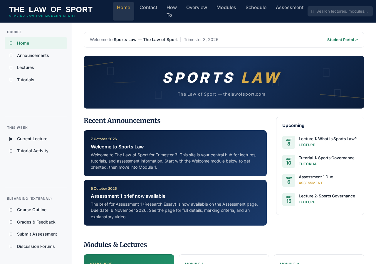The Law of Sport — Student Platform Demo